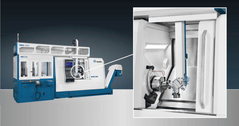 Sistema de Automação Gantry Loader ROMI garras de carga e descarga